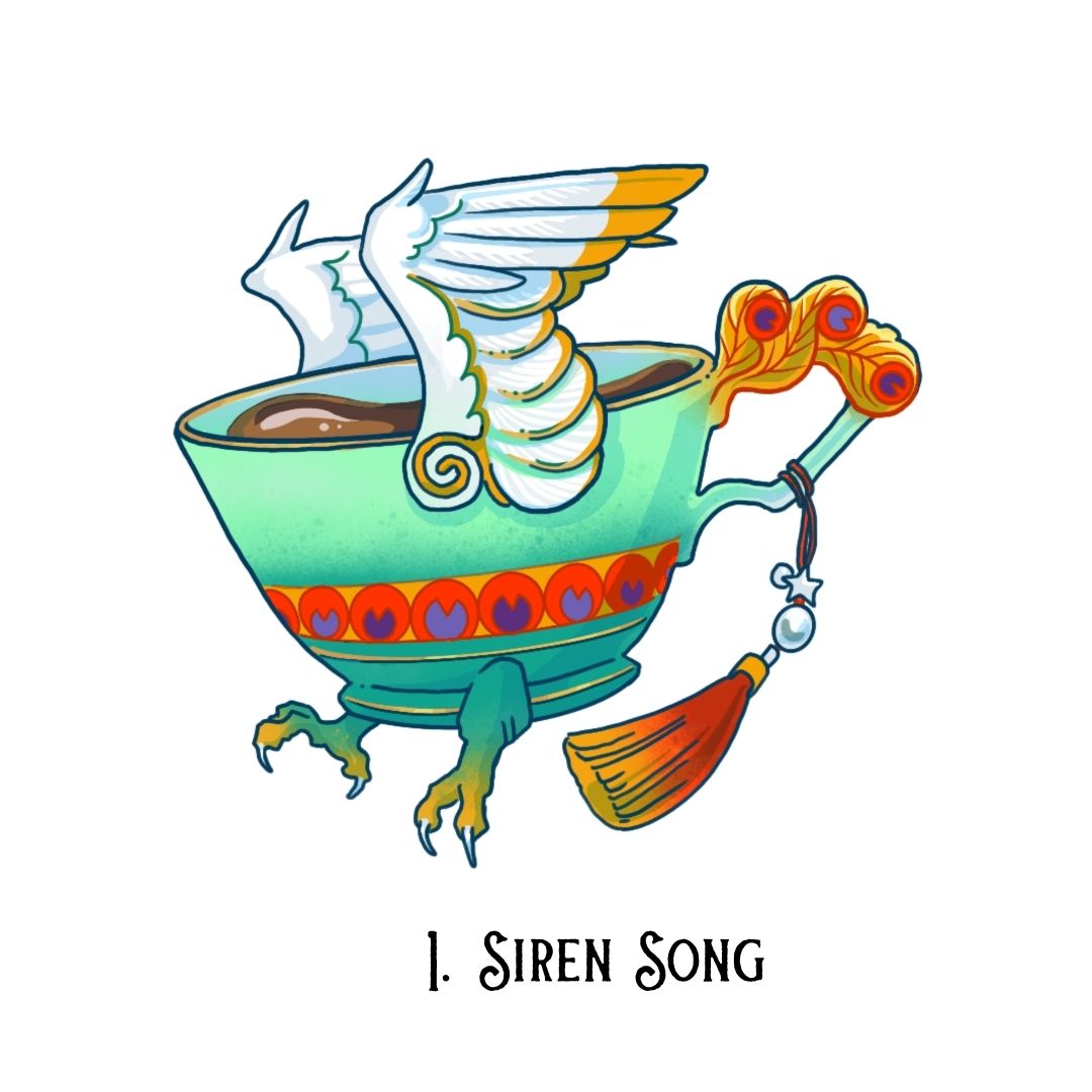 Flying Teacup Stickers