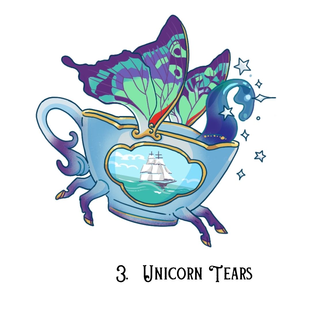 Flying Teacup Stickers
